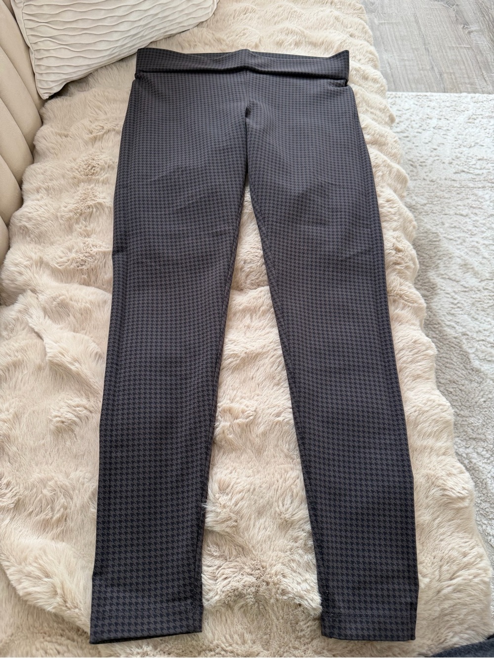 women's Black Textured Dress Pants - Classic Straight Fit